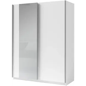 Witte  kledingkast met spiegel en schuifdeuren 150 cm