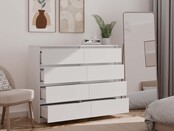 Ladekast  wit  120 cm 8 lades