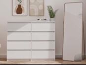 Ladekast  wit  120 cm 8 lades