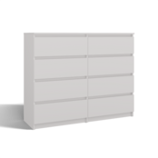 Ladekast  wit  120 cm 8 lades