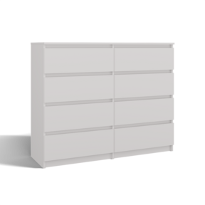 Ladekast  wit  120 cm 8 lades