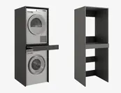 Wasmachine/wasdroger kast om de droger boven de wasmachine te plaatsen antraciet