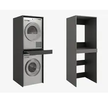 Wasmachine/wasdroger kast om de droger boven de wasmachine te plaatsen antraciet