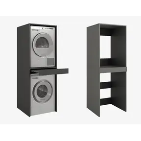 Wasmachine/wasdroger kast  met lade antraciet