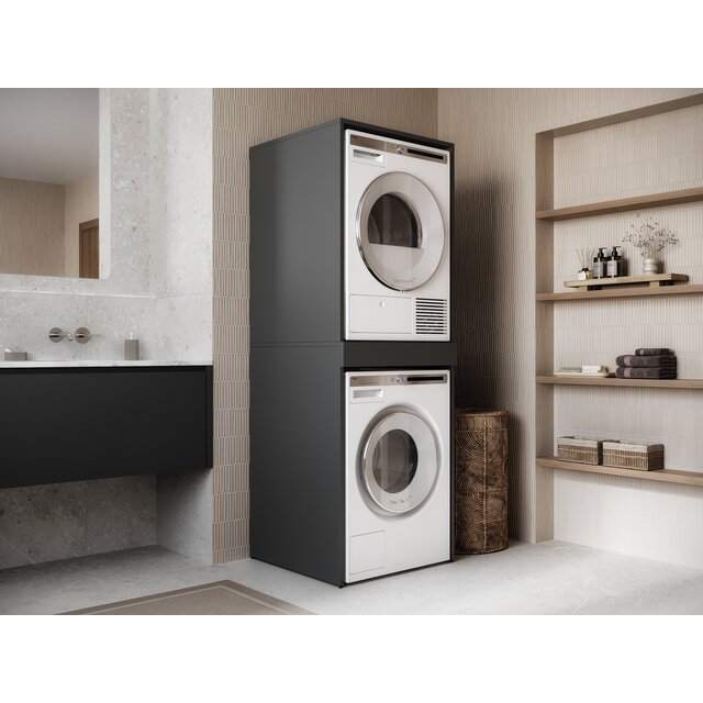 Wasmachine/wasdroger kast om de droger boven de wasmachine te plaatsen antraciet