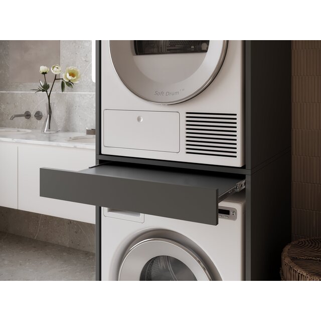 Wasmachine/wasdroger kast om de droger boven de wasmachine te plaatsen antraciet