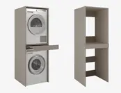 Wasmachine/wasdroger kast om de droger boven de wasmachine te plaatsen taupe