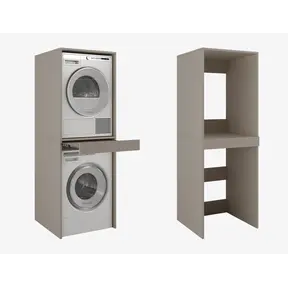 Wasmachine/wasdroger kast  met lade  taupe
