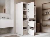 Wasmachine/wasdroger kast met lade en zij kast