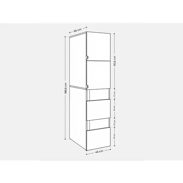 Wasmachine/wasdroger kast met lade en zij kast  antraciet