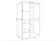 Wasmachine/wasdroger kast met lade en zij kast  antraciet