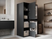 Wasmachine/wasdroger kast met lade en zij kast  antraciet