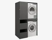 Wasmachine/wasdroger kast met lade en zij kast  antraciet