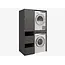 Maxy-shop Wasmachine/wasdroger kast met lade en zij kast  antraciet