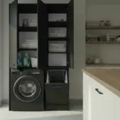 Wasmachinekast met Wasmand en 5 Legplanken