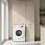 Wasmachinekast met Wasmand en 5 Legplanken  creme