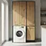 Wasmachinekast met Wasmand en 5 Legplanken  zwart eiken