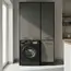 Wasmachinekast met Wasmand en 5 Legplanken  zwart antraciet