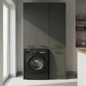 Wasmachinekast met Wasmand en 5 Legplanken  antraciet