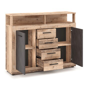 Dressoir  120 cm Breed-Antraciet Eiken
