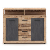 Dressoir  120 cm Breed-Antraciet Eiken