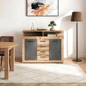 Dressoir  120 cm Breed-Antraciet Eiken