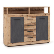 Dressoir  120 cm Breed-Antraciet Eiken