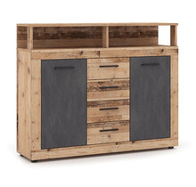 Dressoir  120 cm Breed-Antraciet Eiken