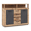 Maxy-shop  Dressoir  120 cm Breed-Antraciet Eiken