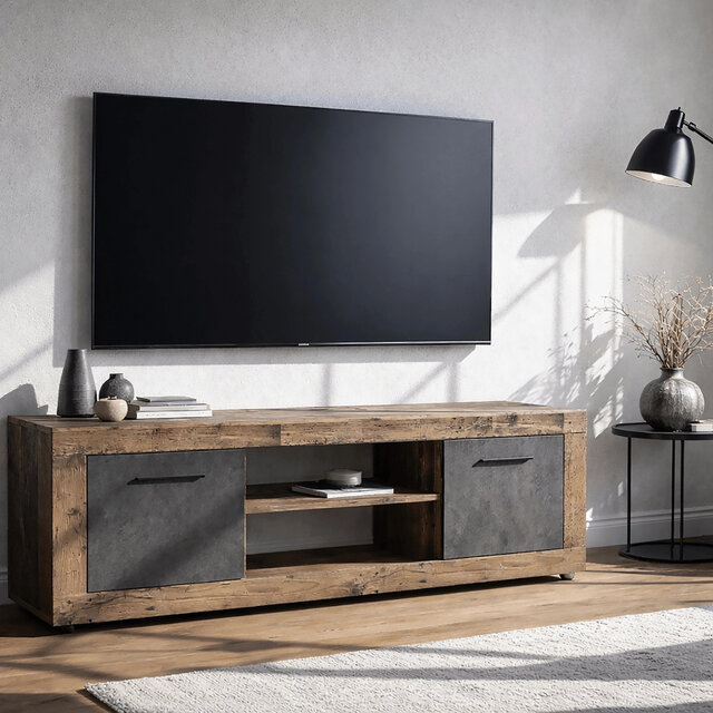 Tv meubel 140 cm donker oud eiken