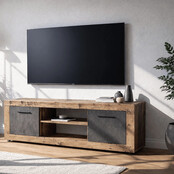 Tv meubel 140 cm licht eiken antraciet