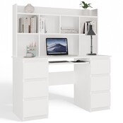 Bureau met bureaustoel wit met lades