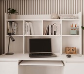 Bureau met bureaustoel wit met lades