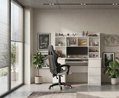 Bureau met bureaustoel wit met lades