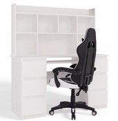 Bureau met bureaustoel wit met lades