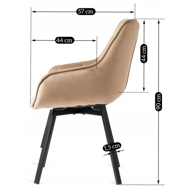 Eetkamerstoel Luna set van 4 beige