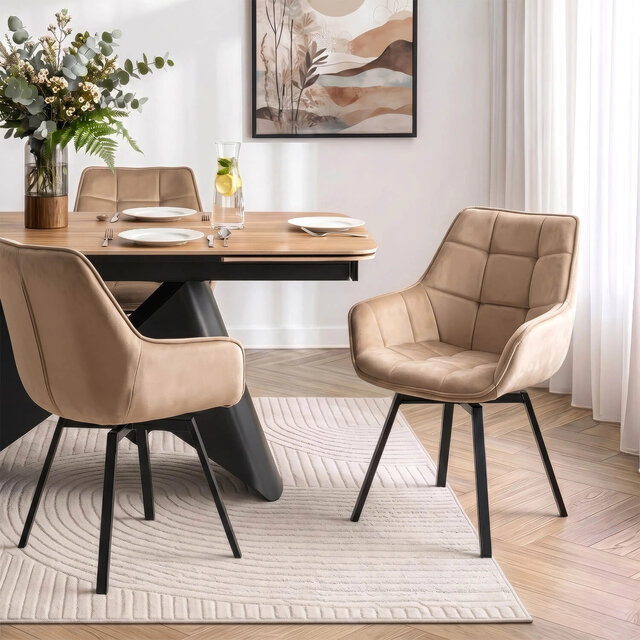 Eetkamerstoel Luna set van 4 beige