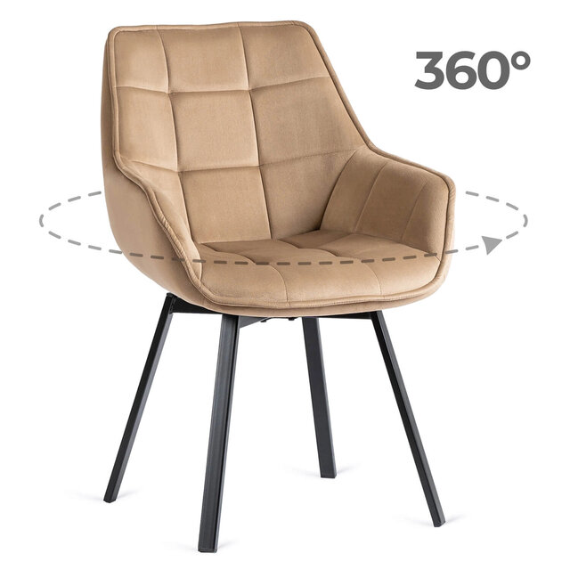 Eetkamerstoel Luna set van 4 beige