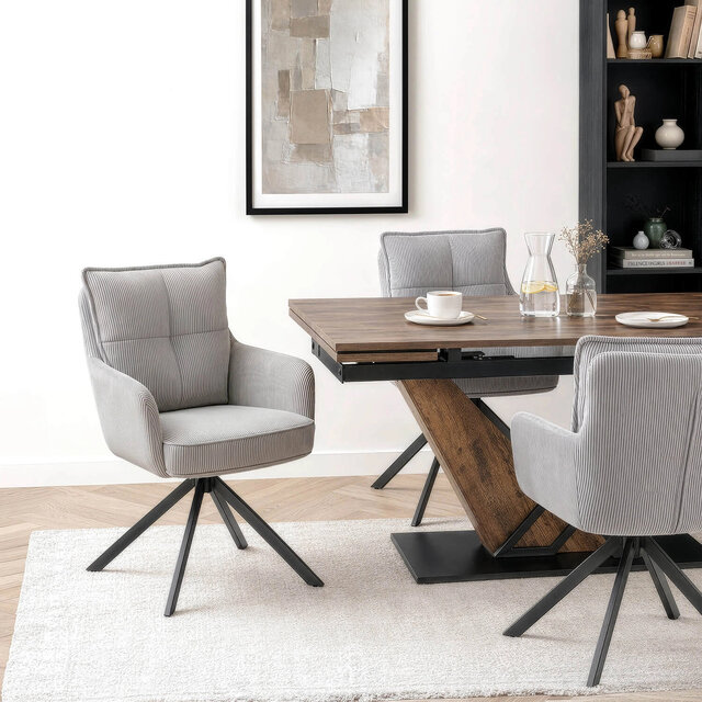 Eetkamerstoel Quattro grijs set van 4