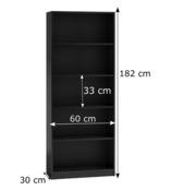 Boekenkast  zwart 60 cm breed