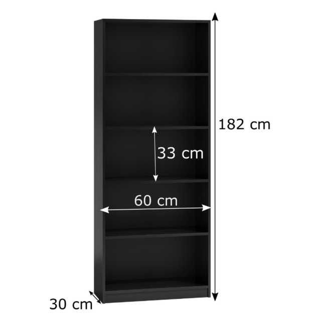 Boekenkast  zwart 60 cm breed