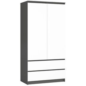 Kledingkast antraciet   wit XL