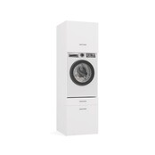 Wasmachine en wasdroger kast XL met 2 lades wit