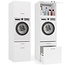Maxy-shop Wasmachine en wasdroger kast XL met 2 lades wit