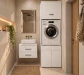Wasmachine of wasdroger kast XL met 1 lade wit