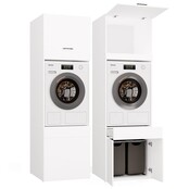 Wasmachine of wasdroger kast XL met 1 lade wit