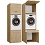 Maxy-shop Wasmachine en wasdroger kast XL met 1 lade eiken  set 2 stuks