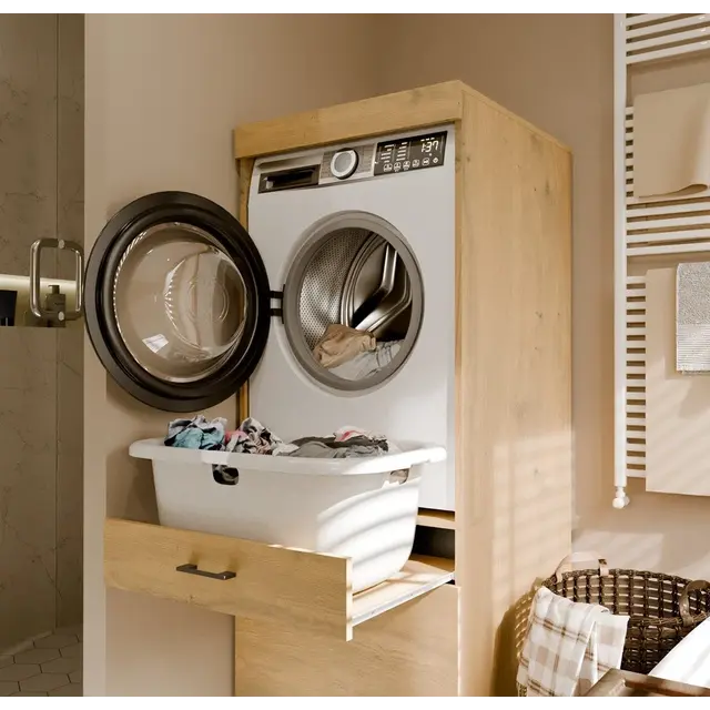 Wasmachine en wasdroger 2  lades eiken  set van 2