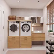 Wasmachine en wasdroger 2  lades eiken  set van 2