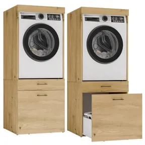 Wasmachine en wasdroger kast 2 lades set van 2
